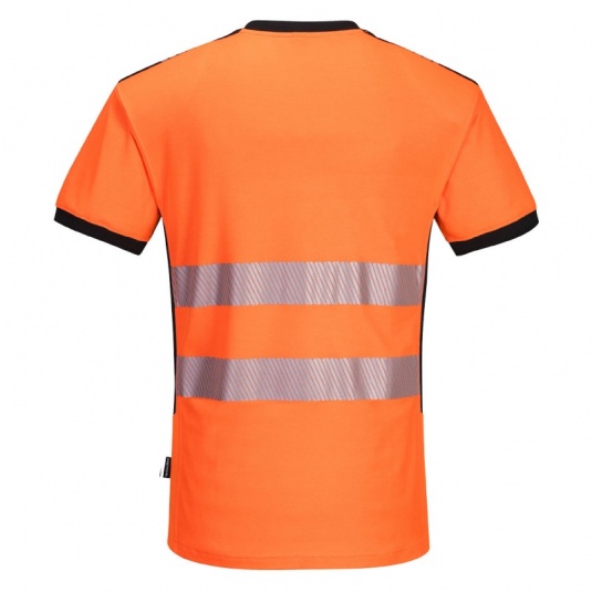 Portwest PW310 PW3 Warnschutz-Tshirt mit V-Ausschnitt | orange-schwarz | XL | PW-PW310OBRXL