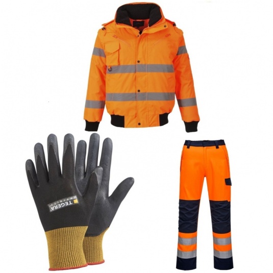 Railway Worker Gloves, Jacket and Trousers Bundle