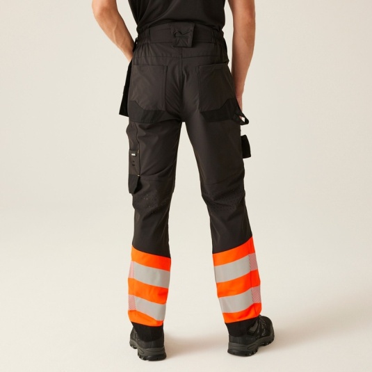 Regatta XPro BLK/ORG HiVis Holster Trousers - Workwear.co.uk