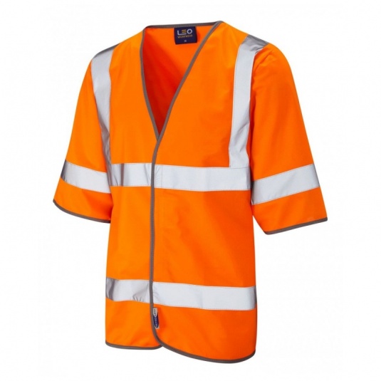 Leo Workwear S02 Gorwell Orange Half Sleeve Hi-Vis Vest