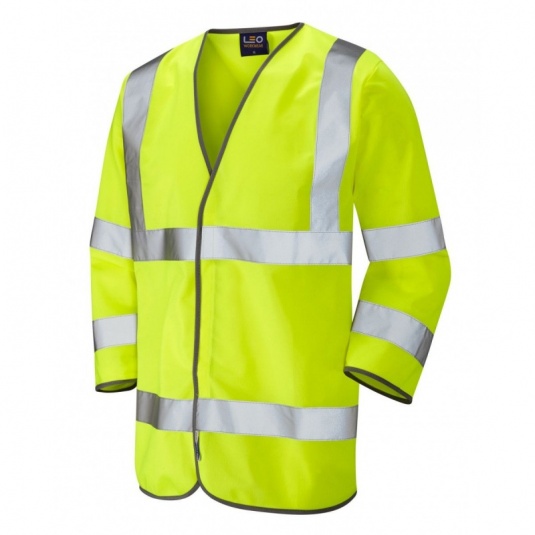 Leo Workwear S03 Forches Yellow 3/4 Sleeve Hi-Vis Vest