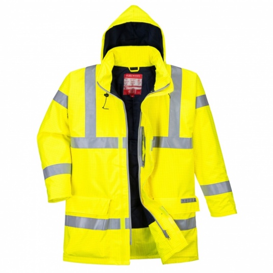 Portwest S781 Herren Hi-Vis Latzhose – Bizflame Rain, Antistatisch, FR, Gr. M, UK