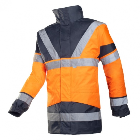 Sioen Skollfield 209A Hi-Vis Orange/Navy Rain Jacket with Detachable Bodywarmer