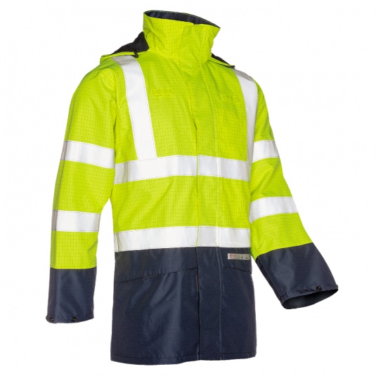 Sioen 9464 Marex Hi-Vis Yellow/Navy Flame Retardant Jacket with Anti-Static Fabric