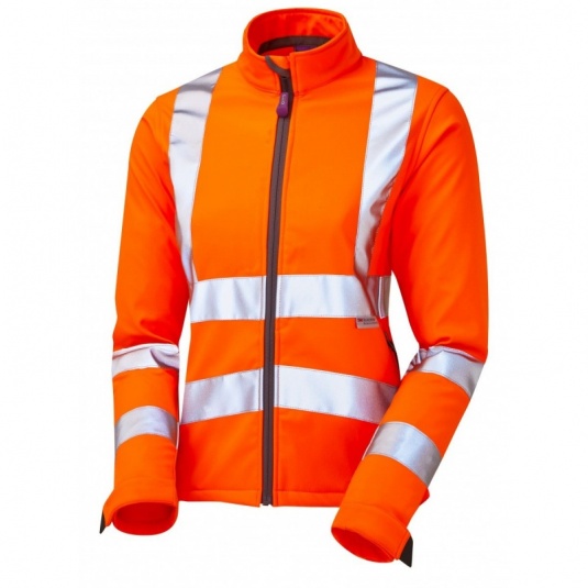 Leo Workwear EcoViz SJL01 Honeywell Women's Hi-Vis Orange Softshell Jacket