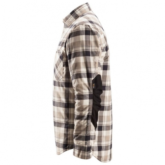 Snickers 8501 Black and Khaki Checked Shirt - Workwear.co.uk