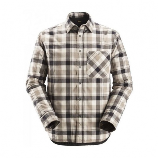 Snickers 8501 RuffWork Padded Black and Khaki Checked Shirt