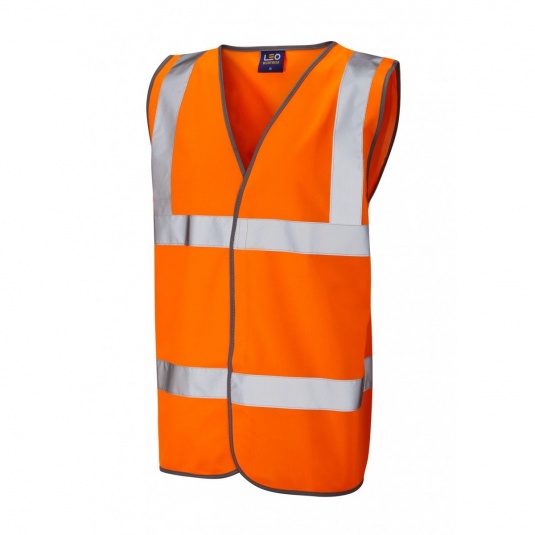Leo Workwear EcoViz W01 Tarka Orange Hi-Vis Vest