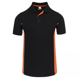 Orn Clothing 1180 Silverswift Two Tone Polo Shirt (Black/Orange)