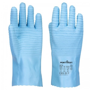 Portwest AP75-FD Blue Food-Safe Latex Gauntlet Gloves