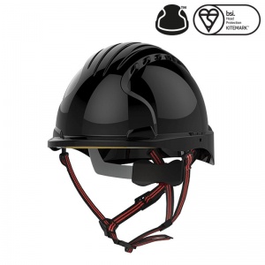 JSP EVO5 Dualswitch Black Vented Industrial Climbing Safety Helmet