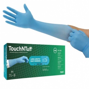 Ansell TouchNTuff 93-163 Disposable Long-Cuff Nitrile Gloves