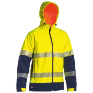 Bisley Hi-Vis Waterproof Fleece Work Jacket (Yellow/Navy)