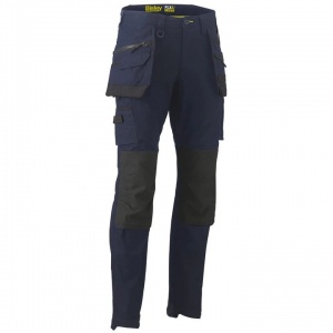 Bisley Flx & Move Navy Stretch Cargo Trousers with Tool and Knee Pad Pockets (Regular Length)