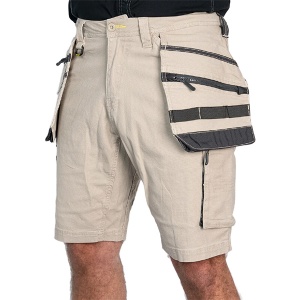 Bisley Flx & Move Stretch Utility Shorts with Holster Pockets (Stone)