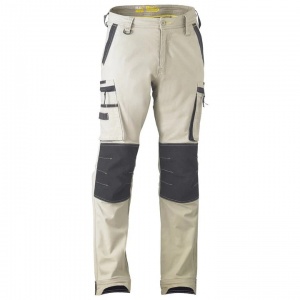 Bisley Flx & Move Stone Stretch Cargo Trousers with Kevlar Knee Pad Pockets (Regular Length)