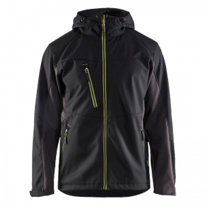 Blaklader Workwear 4753 Men's Windproof Breathable Softshell Jacket (Black/Hi-Vis Yellow)
