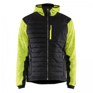 Blaklader Workwear 5930 Men's Hybrid Jacket with Hood (Hi-Vis Yellow/Black)