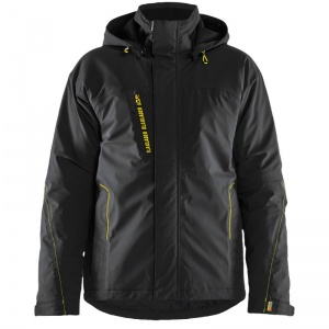 Blaklader Workwear Lightweight Lined Men's Waterproof Winter Work Jacket (Black/Hi-Vis Yellow)