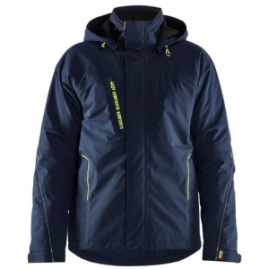 Blaklader Workwear Lightweight Lined Men's Waterproof Winter Work Jacket (Navy/Hi-Vis Yellow)