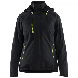 Blaklader Workwear Lightweight Lined Women's Waterproof Winter Work Jacket (Black/Hi-Vis Yellow)