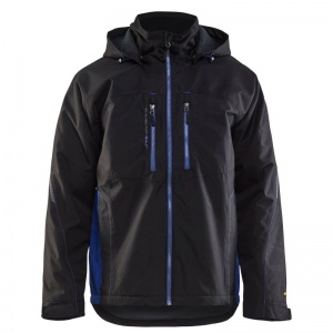 Blaklader Workwear Men's Lightweight Wind and Waterproof Work Jacket (Black/Cornflower Blue)