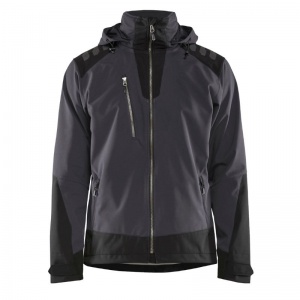 Blaklader Workwear Men's Wind- and Waterproof Softshell Work Jacket (Grey/Black)