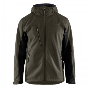 Blaklader Workwear 4753 Men's Windproof Breathable Softshell Jacket (Olive Green/Black)