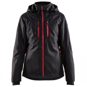 Blaklader Workwear Women's Lightweight Wind and Waterproof Work Jacket (Black/Red)