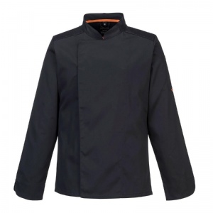 Portwest C846 Stretch Mesh Air Pro Long Sleeve Chef's Jacket (Black)