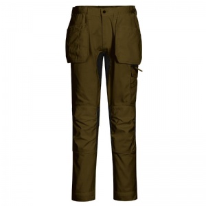 Portwest CD883 Eco Stretch Holster Trousers with Knee Pad Pockets (Olive Green)