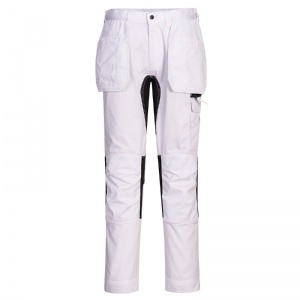 Portwest CD883 Eco Stretch Holster Trousers with Knee Pad Pockets (White)