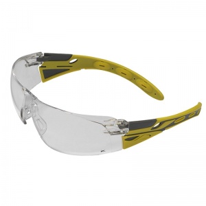 JSP Eiger Neon Yellow & Grey Frame Clear Lens Safety Glasses