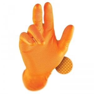 Grippaz Orange Semi-Disposable Nitrile Fishscale Gloves (Pack of 50)