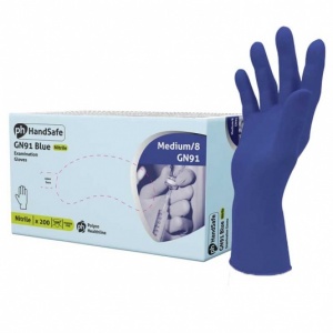 Hand Safe GN91 Textured Blue Nitrile Disposable Gloves