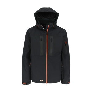 Herock Aspen Wind and Waterproof Ripstop Black Work Jacket with Hood