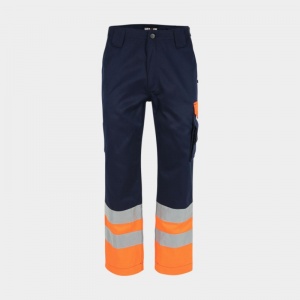 Herock Olympus Water-Resistant High-Vis Work Trousers (Navy/Orange)