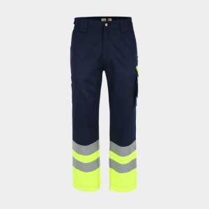 Herock Olympus Water-Resistant High-Vis Work Trousers (Navy/Yellow)