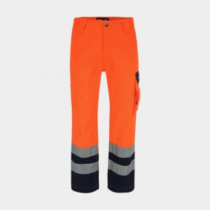 Herock Olympus Water-Resistant High-Vis Work Trousers (Orange/Navy)