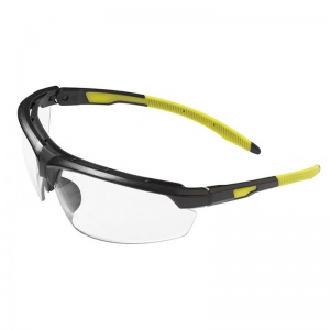 JSP Lyss Black/Yellow Frame Fluorescent Temples Safety Glasses