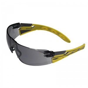 JSP Eiger Neon Yellow & Grey Frame Smoke Lens Safety Glasses