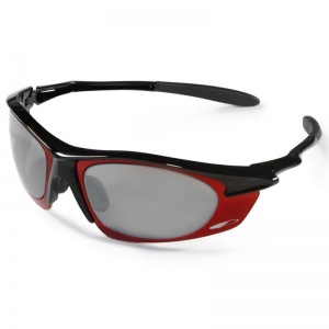 JSP Meteor Red Frame Silver Mirror Sport Glasses