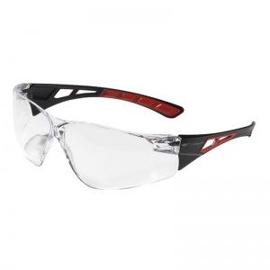 JSP Shelter Red Wraparound Clear Safety Glasses