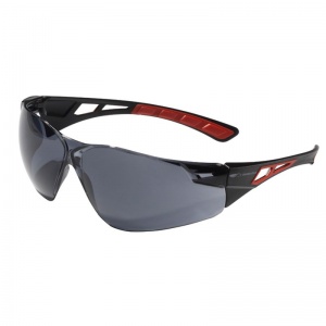 JSP Shelter Red Smoke Tinted Wraparound Safety Glasses