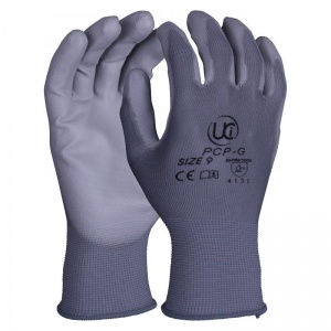 UCi Grey PU-Coated Precision Handling Gloves PCP-G