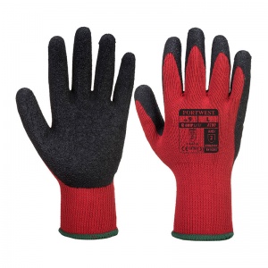 Portwest A100 Latex Palm Grip Red and Black Gloves