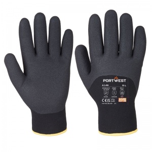 Portwest A146 Sandy Nitrile 3/4 Dipped Winter Black Gloves