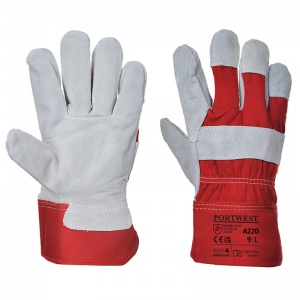 Portwest A220RE Chrome Leather Rigger Red Gloves