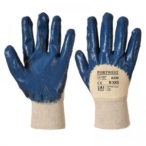 Portwest Nitrile Light Cotton-Lined Navy Handling Gloves A330NA