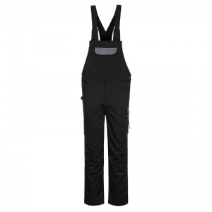 Portwest PW243 Polycotton Bib and Brace Overalls with Adjustable Hem (Black / Zoom Grey)